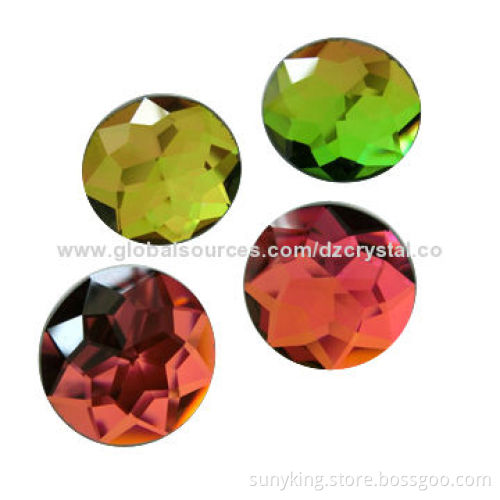 Cheap wholesale faceted flat back round glass stone loose beads with holes for clothing accessoriesNew